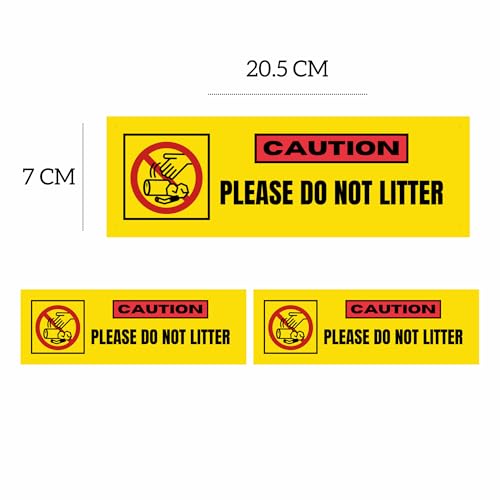 Image of Do Not Litter Sign Sticker (20.5 x 7 CM) - Peel & Stick with Corner Holes - Weather Resistant Notice Board for Home, Office, Shop, School - Pack of 2 (Do Not Litter, Small - 20.5 X 7 CM)