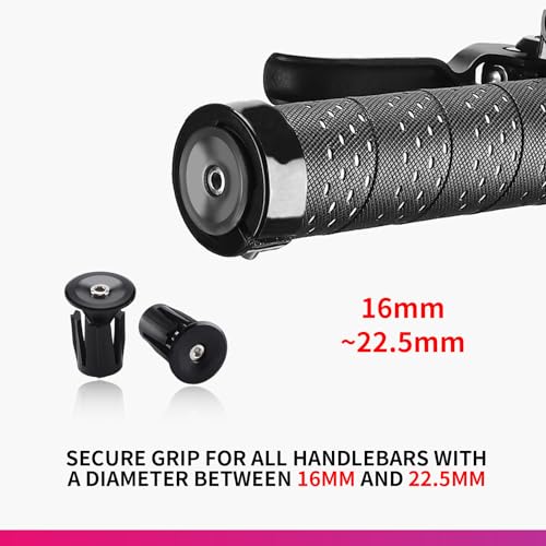 Image of 2 Pack Aluminum Bike Handlebar End Plugs Bike Bar End Grips Expanding Locking Bar End Caps for Drop Bars, Expandable Adjustable Locking End Caps
