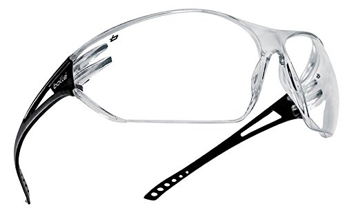 Bollé Safety 253-SL-40080 Slam Safety Eyewear with Matte Black Rimless Frame and Clear Anti-Scratch/Anti-Fog Lens