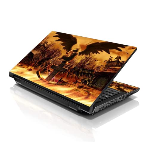 Image of LSS 15 15.6 Inches Laptop Notebook Skin Sticker with 2 Wrist Pads - Reusable Cover Protector Vinyl Sticker Cover Decal Fits 13 inch - 16 inch HP Asus Acer Samsung - Cross Grave Pattern
