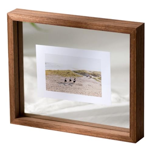 Machtiging Cornice Portafoto in Vetro Bifacciale,Poster Cornice Foto Fronte Retro,Cornice Galleggiante,Visibile su Entrambi I Lati,Adatto per Camera da Letto Soggiorno Ufficio Display Desktop