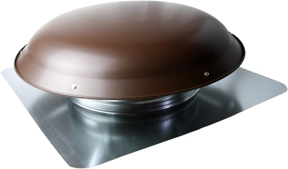 Ventamatic VX25BLK Static Galvanized Steel Dome and Flange Roof Vent, Black