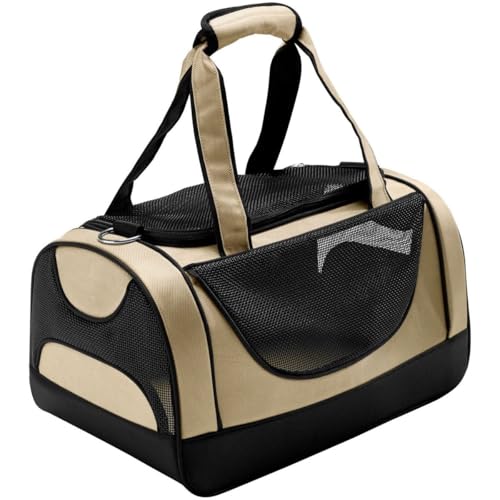 HUNTER Portland Tragetasche für kleine Hunde und Katzen, 40 x 25 x 25 cm, beige/schwarz