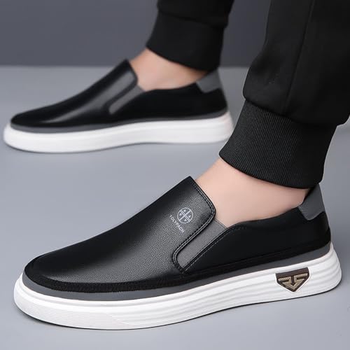 Men's Soft Casual Sneakers, White Male Loafers Outdoor Slip on Shoes for Men4