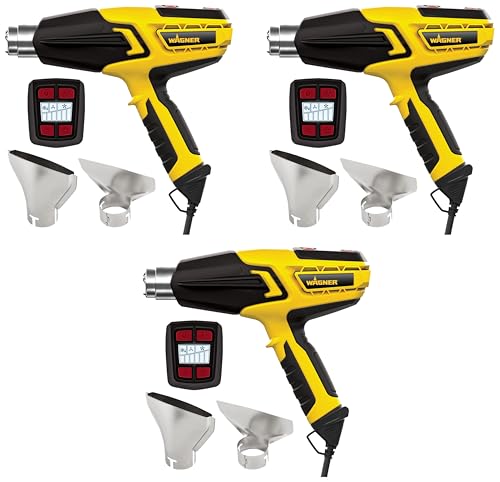 Image of Wagner Spraytech 0503063 FURNO 500 Variable Temp Heat Gun, 2 Nozzles & 12 Temperature Settings Ranging 150F-1200F, Electric Heat Gun for Paint Removal, Bending PVC, Crafts and More (Pack of 3)
