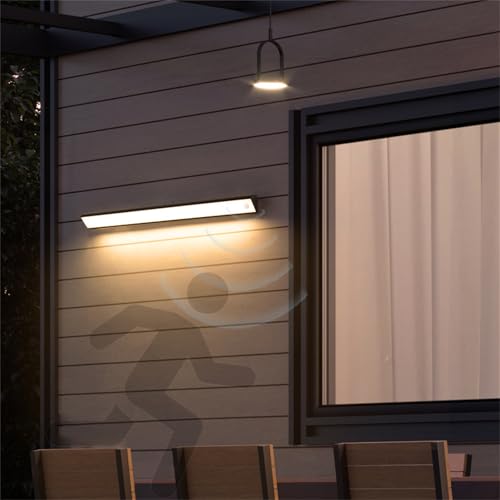 Lámpara de pared exterior para jardín con sensor inteligente y luz cálida decorativa