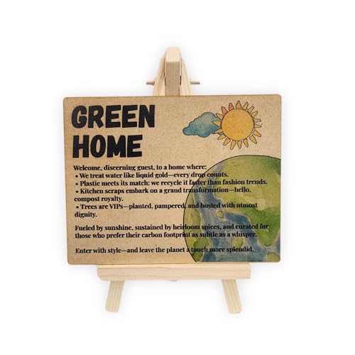 Wooden Green Home Plaque with Easel by tinydabba