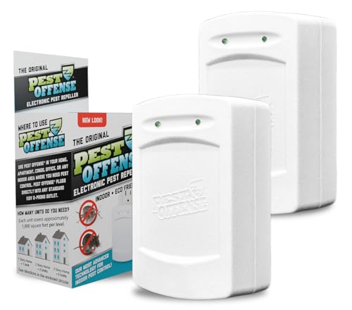 2025 Upgraded PEST OFFENSE New Look Electronic Pest Repeller for Indoor Pest Control of Mice, Rats, Rodents, Roaches for Home, Office, Business, Garage, Warehouse