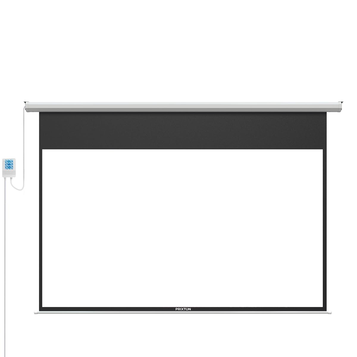 PRIXTON Pantalla de Proyección Cinema MAX con Motor eléctrico, Control Remoto y Manual, Pantalla de 100 Pulgadas, 4 Capas, Material PVC Antiarrugas Lavable