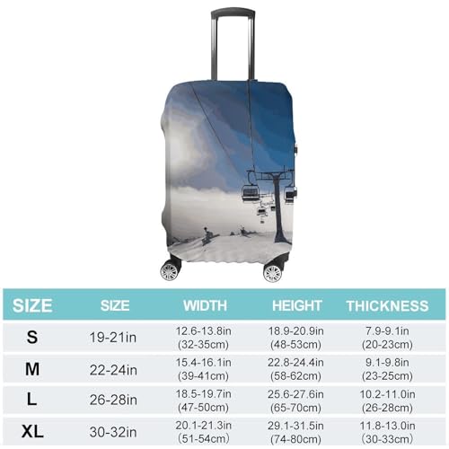 Ski Lift at Sunshine Luggage Cover, Washable Elastic Suitcase Cover Protector Fit 18-32 Inch Luggage2