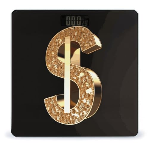 Báscula digital de vidrio templado Gold Dollar Sign miniatura 1
