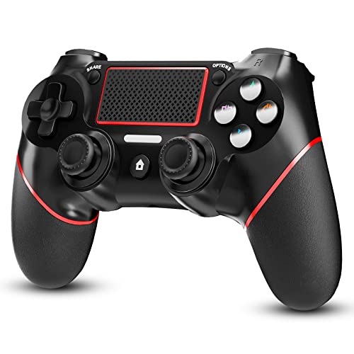 CHEREEKI Mando para PS4 con Bluetooth, Mando Inalámbrico para PS-4 con Turbo/Sensor Giroscópico de 6 Ejes/Doble Vibración/Panel Táctil/Conector de Audio de 3,5mm(600mAh)