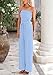 PRETTYGARDEN Womens Summer Outfits 2 Piece Sets Casual Ribbed Knit Crop Tube Top Wide Leg Pants Spring Matching Lounge Set(Light Blue,Large)