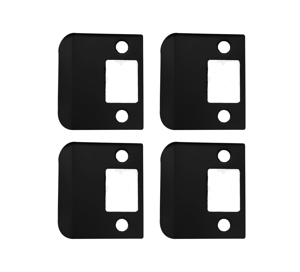 QCAA Solid Brass Extended Lip Strike, 2''X2-1/4", Matte Black, 4 Pack, Made in Taiwan