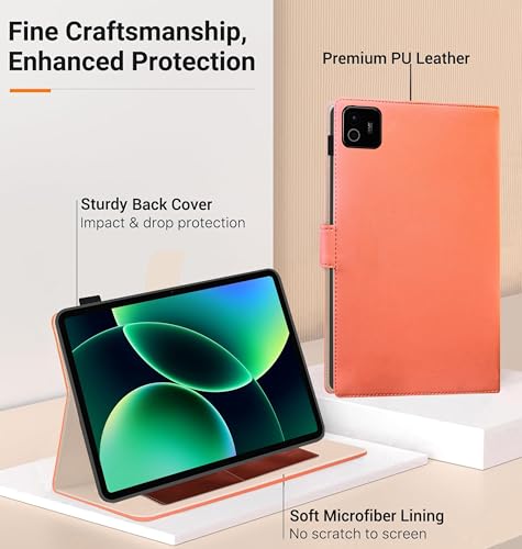 Image of TGK Flip Cover Case for Xiaomi Mi Pad 8 /8 Pro /Mi Pad 7 /7 Pro 11.2 inch Tablet with Stylus Holder (Peach)