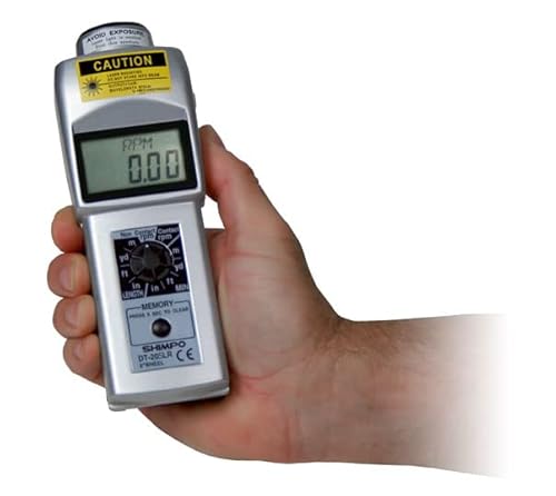 Shimpo Dt-205Lr Dual Contact/Non-Contact Handheld Tachometer With 6" Wheel, Lcd Display, 6-99999Rpm Range #TOP1