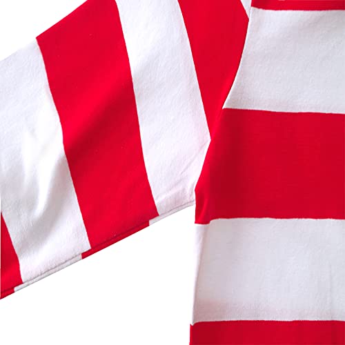 T-shirt garçon à rayures rouges et blanches en coton pour enfant de 7-8 ans - 2