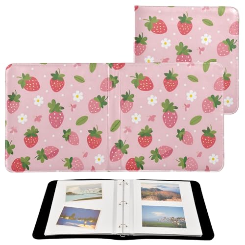 Álbum de Fotos Scrapbook Auto-Adhesivo FLildon con diseño de margaritas y fresas, anillas de 3 argollas, 40 páginas, tamaño 8x10 para recuerdos miniatura 2