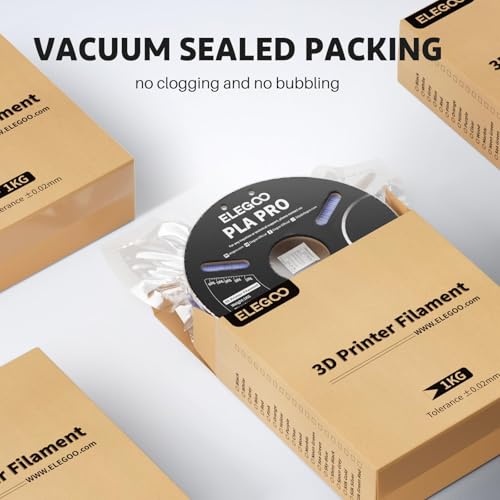 ELEGOO PLA PRO Filament 1.75mm Black 1KG, 30-250mm/s Printing Speed Improved Rigidity 3D Printer Filament Dimensional Accuracy +/- 0.02mm, 1kg Spool (2.2lbs) by ELEGOO - Image 7