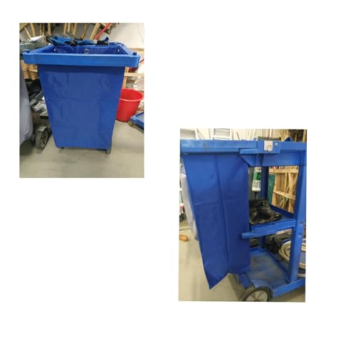 Image of Replacement Janitorial Cart Bag-16 x 11 x 27inches, High Capacity Waterproof Thickened Housekeeping Commercial Janitorial Cleaning Cart Bag with 6 Brass Grommets - 23 Gallon (Blue)