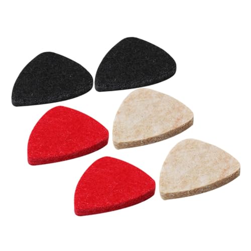 Abaodam 6個羊毛フェルト ギター用ピック 多色 電子楽器 ウクレレ用ソフト