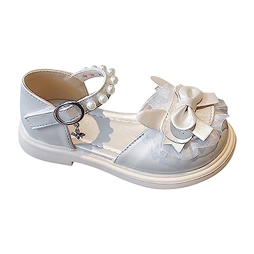 girls sandal size 5 Toe Soft Bottom Bow Lace Princess Shoes Pearl Lace Up Wedding Flower Children's Shoes