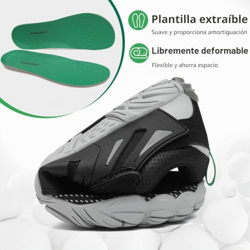 Miniatura 5 de Saguaro Escarpines Para Mujer Hombre Zapatillas De Deporte Antideslizante Five Fingers Minimalistas Zapatillas Barefoot Trail Running Grisprofundo 41