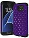 Galaxy S7 Edge Case, Bastex Heavy Duty Slim Fit Hybrid Rubber Silicone Cover with Bling Rhinestone Premium Dual Layer Phone Case for Samsung Galaxy S7 Edge (Purple)