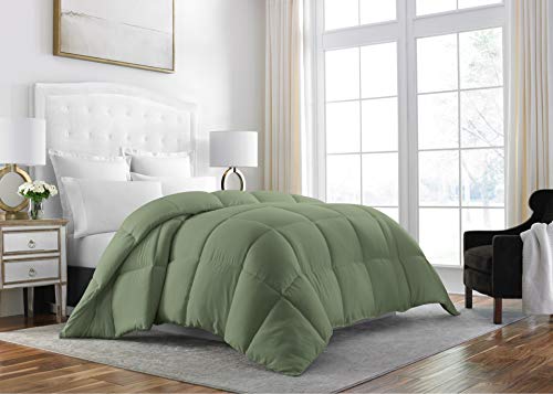 Sleep Restoration Down Alternative Comforter 1400 Series - Best Hotel Quality Duvet Insert Bedding - Queen - Sage