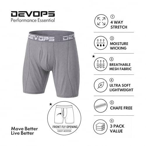 Ropa interior de malla Devops para hombre pack de 3 bóxers de 6 pulgadas talla L 6