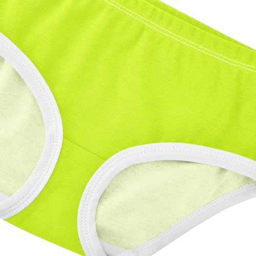 Joisal Cotton Girls Underwear Toddler Fluorescent Yellow Lime Girl Panties Cute Bright Kids Undies Briefs 2t4