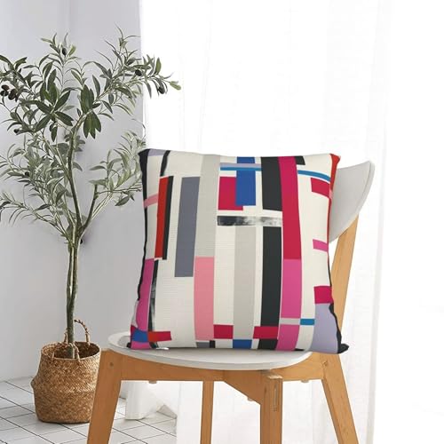 Douce housse de coussin géométrie au format 70x70 cm pour décoration de lit chic