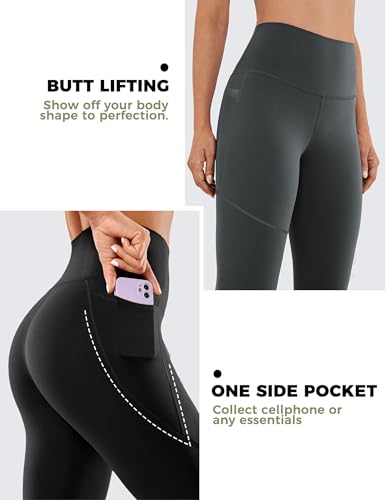2 Pack Leggings with Pockets for Women 25" Gym Butt Lifting High Waisted Yoga Pants Athletic Workout Leggings2