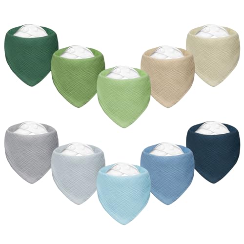 TOFFCAEA 10 Stück Lätzchen Baby Absorbierende Dreieckstuch,...