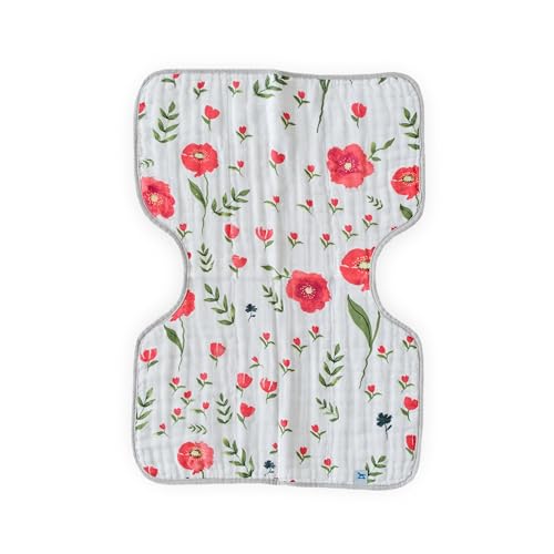 Image of Little Unicorn Cotton Muslin Burp Cloth - Summer Poppy