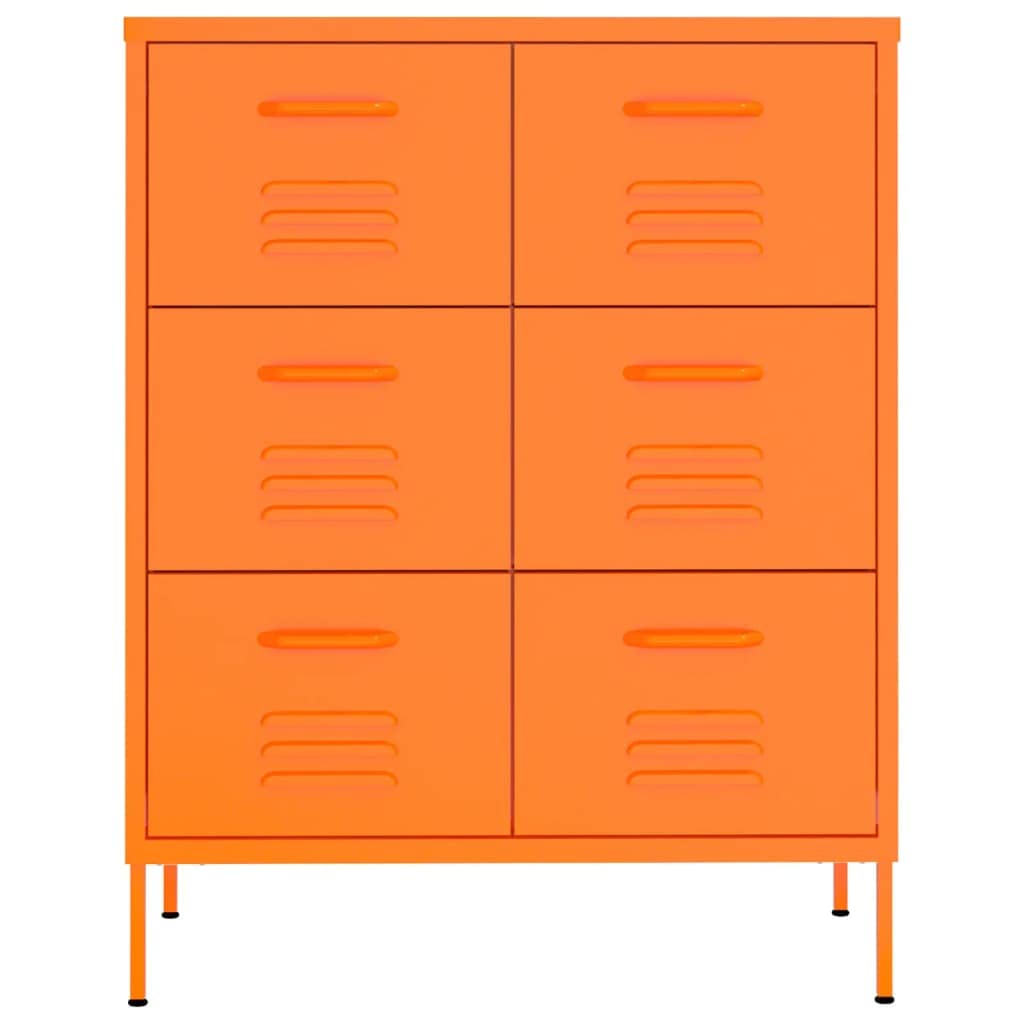 Tomostar Armoire de Rangement en Métal, Armoire de Bureau Métallique Meuble de Rangement Orange 80x35x101,5 cm Acier