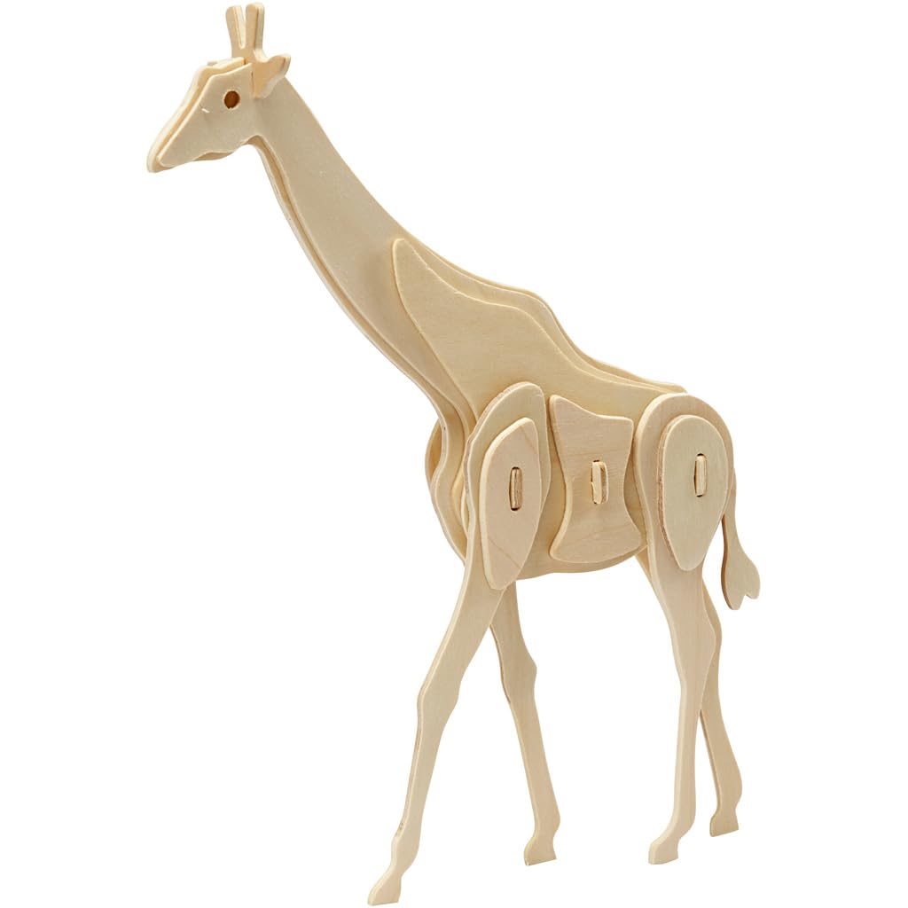 Creativ Company Brown Crafty Capers Childrens 3D Wooden Giraffe 18.5Cm Self Assembly Craft Kit