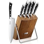 D.Perlla Knife Set, 6-Piece Kitchen Knife Sets, Knife Block Set with High Carbon German Stainless Steel, Sharp Knives Set with Stylish Acacia Wood Block