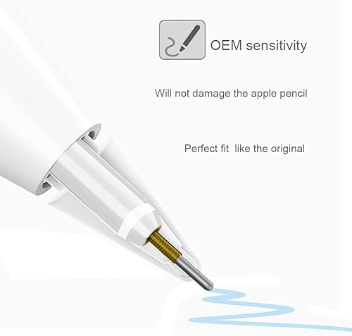 Miniatura 5 de Puntas mejoradas para Apple Pencil, punta fina de metal delgado con control preciso para Apple Pencil 21 Gen iPencil (4 unidades, transparentes)