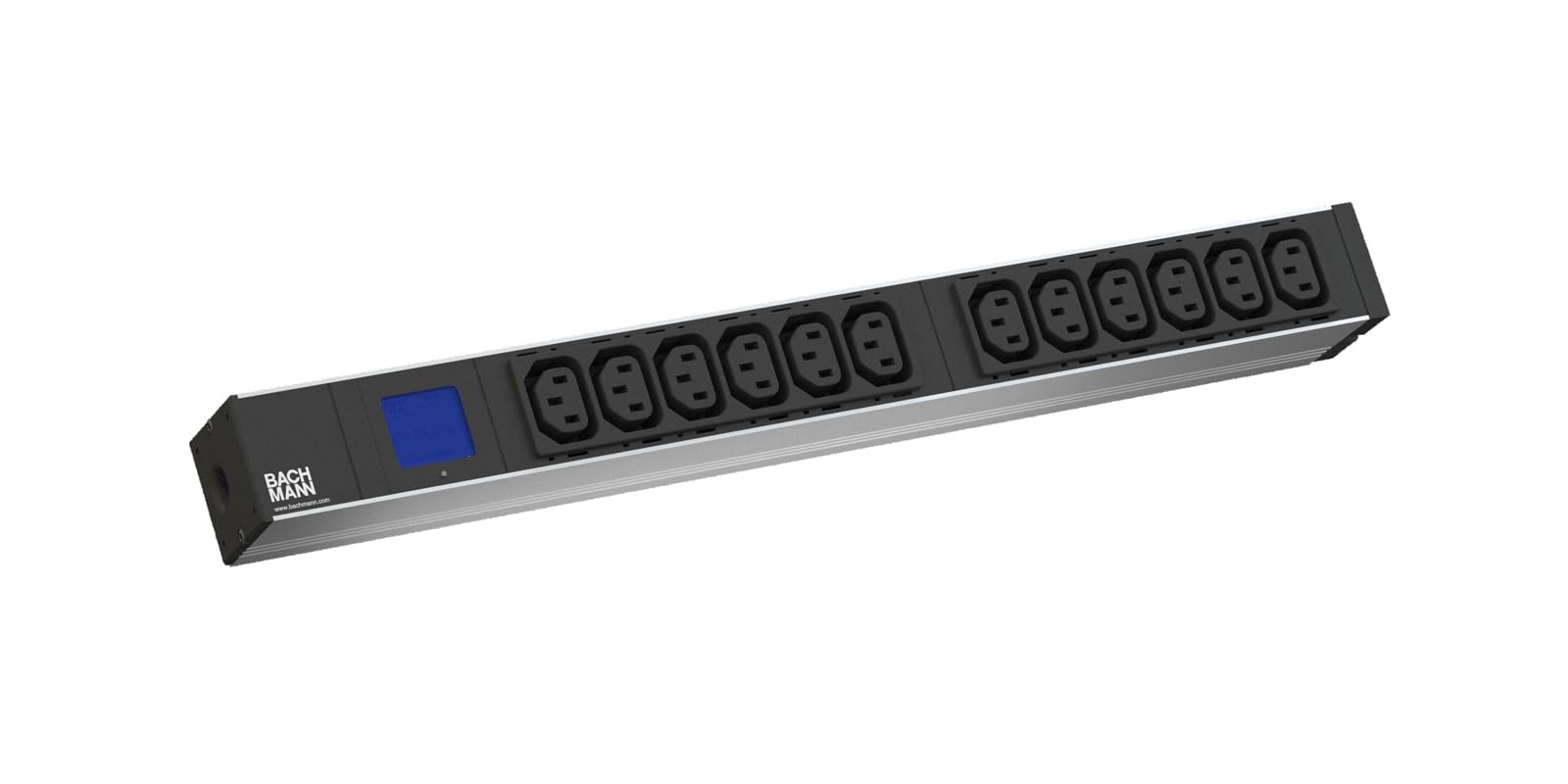 BACHMANN 800.2055 listwa zasilająca 19" 1HE 12xC13 przewód zasilający 2,0 m CEE7/7, czarna