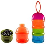 Baby Food Storage BPA Free Containers With Tower Top Tier Stacking Infant Formula Dispenser - Keeps Snacks Fresh (Red)