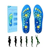 Magnetic Insoles, 1 Pair Acupressure Insoles for Arch Support, Shoe Insoles for Women Men, Gel Insoles Reflexology Relieve Fatigue Orthopedic Acupoint (Blue, 40-43)