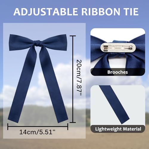 Image of LJBFNN Western Ties for Men Women, Black Clip on Ribbon Bow Tie, Pre-Tied Colonel String Tie for Party Shirt Uniform Wedding