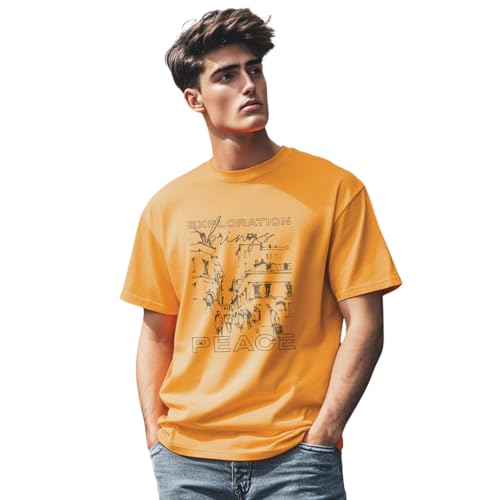 Image of Nobero 100% Cotton T Shirts for Men Stylish | Regular Fit | Graphic Printed T Shirts for Men 180 GSM Combed Cotton | Round Neck Half Sleeve | Pack of 3