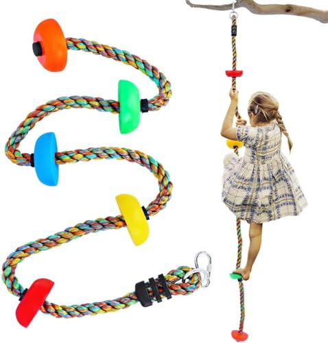Shopster Plastic Knotted Rope for Climbing Swing Hanging Rope Ladder for Kids with 5 Heavy Duty Knots, Ideal for Kids Climbing Activity Indoor & Outdoor Tree Houses, Balancing & Fun (Multicolour)