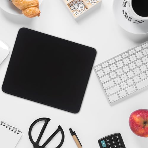 Image of FROGIGO Mouse Pad with Stitched Edges - Classic Black Mousepad Set for Women, 9.25 x 7.75 inch Washable Desk Pad, Non-Slip Rubber Base, Office Home Laptop Accessories - Classic Black-2 Pack