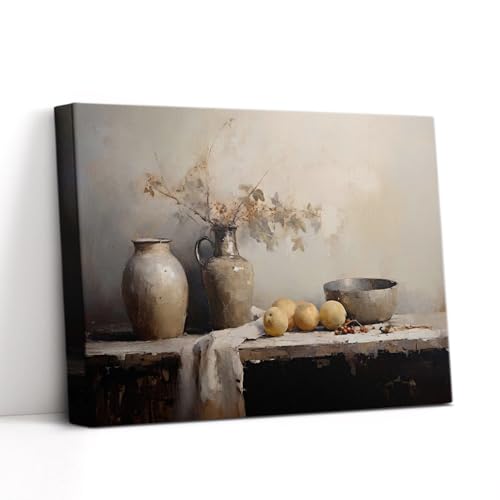 Charming French Kitchen Art,Fruit Tablecloth Still Life Oil Painting,Rustic Farmhouse