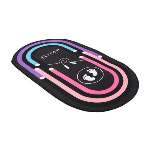 Tapete para entrenamiento con cuerda Jump Rope Training Mat ovalado antideslizante de 31.5x19.3 pulgadas con absorción de impacto miniatura 1