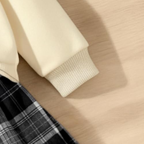 Image of Girls 2 Piece Outfits casual Pullover Sweatshirt and retro plaid skirt Set 7-13 Years