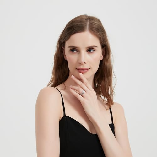 THELANDA 1CT Sterling Silver Engagement Ring